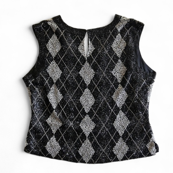 Vintage Morgan-Gual Beaded Argyle Tank - Picture 2 of 5